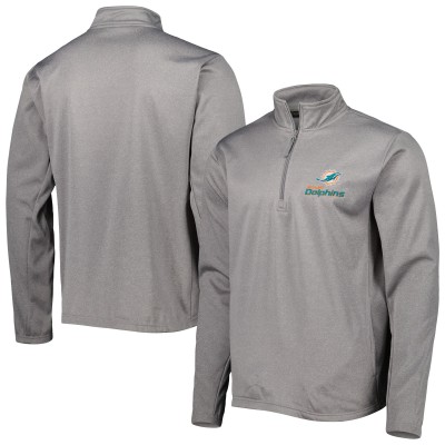 Miami Dolphins Dunbrooke Heather Gray All-Star Tech Quarter-Zip Top