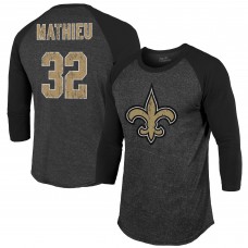 Футболка Tyrann Mathieu New Orleans Saints Majestic Threads Team Color Player Name & Number 3/4-Sleeve Raglan - Black