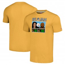 Футболка Troy Polamalu & James Harrison Pittsburgh Steelers Homage NFL Jam Retired Tri-Blend - Gold
