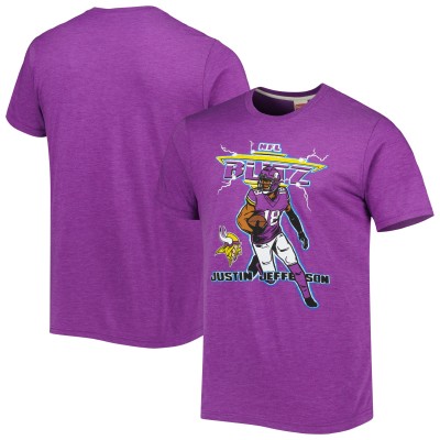 Футболка Justin Jefferson Minnesota Vikings Homage NFL Blitz Player Tri-Blend - Heathered Purple
