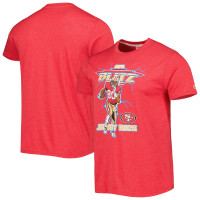 Unisex San Francisco 49ers Jerry Rice Homage Heathered Scarlet NFL Blitz Retired Player Tri-Blend T-Shirt