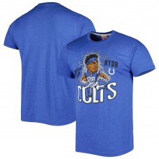 Футболка Jonathan Taylor Indianapolis Colts Homage Caricature Player Tri-Blend - Heathered Royal