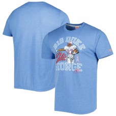 Футболка Eddie George Tennessee Titans Homage Caricature Retired Player Tri-Blend - Heathered Light Blue