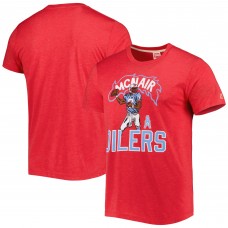 Футболка Steve McNair Tennessee Titans Homage Caricature Retired Player Tri-Blend - Heathered Heather Red