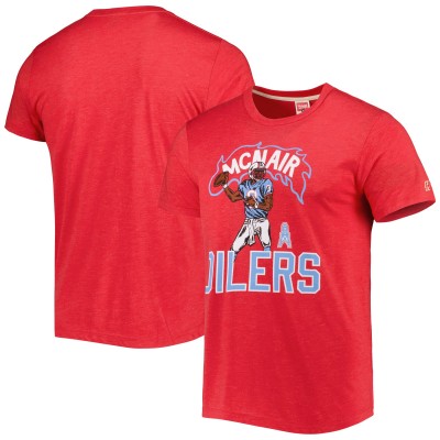 Футболка Steve McNair Tennessee Titans Homage Caricature Retired Player Tri-Blend - Heathered Heather Red