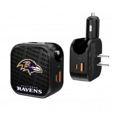 Блок зарядки Baltimore Ravens Team Logo Dual Port USB Car & Home