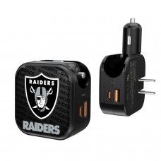 Блок зарядки Las Vegas Raiders Team Logo Dual Port USB Car & Home