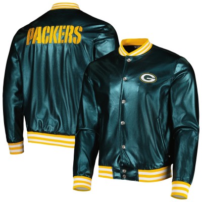 Куртка на кнопках Green Bay Packers The Wild Collective Green Metallic Bomber