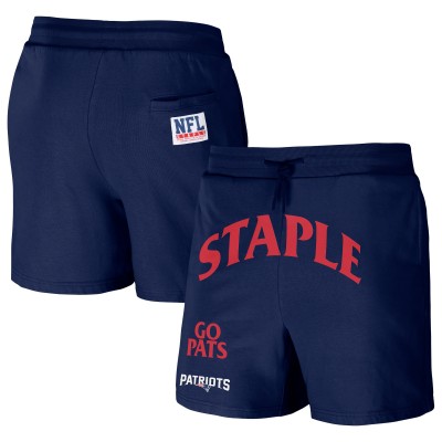 New England Patriots NFL x Staple Navy Throwback Vintage Wash Fleece Shorts