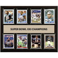 New York Giants Super Bowl XXI Champions 12 x 15 Plaque