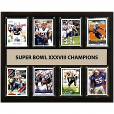 New England Patriots Super Bowl XXXVIII Champions 12 x 15 Plaque