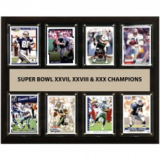 Dallas Cowboys Super Bowl XXVII, XXVIII, & XXX Champions 12 x 15 Plaque