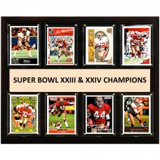 San Francisco 49ers Super Bowl XXII & XXIII Champions 12 x 15 Plaque