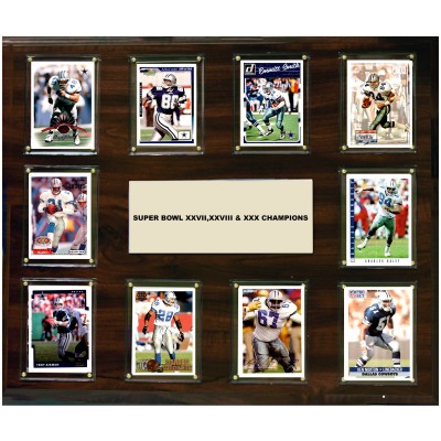 Dallas Cowboys Super Bowl XXVII, XXVIII & XXX Champions 15 x 18 Plaque