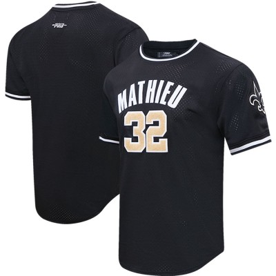 New Orleans Saints Tyrann Mathieu Pro Standard Black Mesh Player Name & Number Top