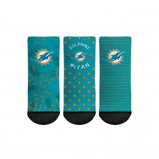 Три пары носков Miami Dolphins Rock Em Socks Toddler #1 Fan