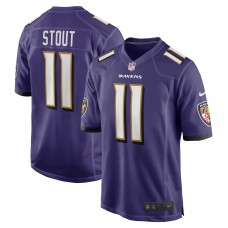 Игровая джерси Jordan Stout Baltimore Ravens Nike - Purple