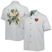 Рубашка Chicago Bears Tommy Bahama Gray Coconut Point Frondly Fan Camp IslandZone