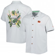 Рубашка с коротким рукавом Cincinnati Bengals Tommy Bahama Coconut Point Frondly Fan Camp IslandZone - Gray