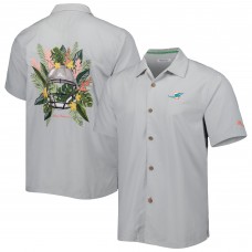 Рубашка с коротким рукавом Miami Dolphins Tommy Bahama Coconut Point Frondly Fan Camp IslandZone - Gray