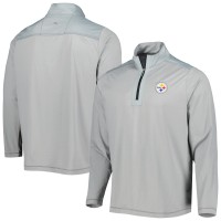 Pittsburgh Steelers Tommy Bahama Gray On Deck IslandZone Half-Zip Jacket