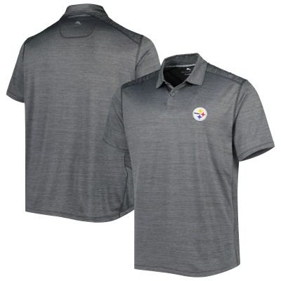 Pittsburgh Steelers Tommy Bahama Charcoal Delray Frond IslandZone Polo