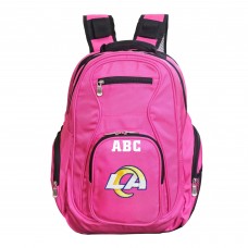 Los Angeles Rams MOJO Personalized Premium Laptop Backpack - Pink