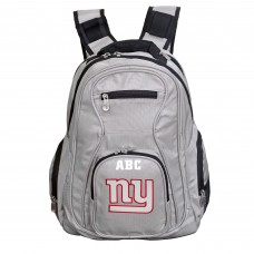 New York Giants MOJO Personalized Premium Laptop Backpack - Gray