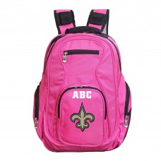 New Orleans Saints MOJO Personalized Premium Laptop Backpack - Pink