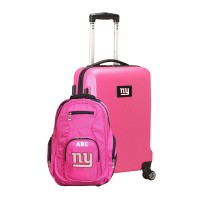 New York Giants MOJO Personalized Deluxe 2-Piece Backpack & Carry-On Set - Pink