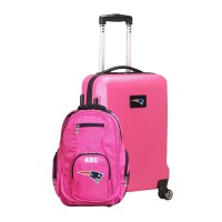 New England Patriots MOJO Personalized Deluxe 2-Piece Backpack & Carry-On Set - Pink