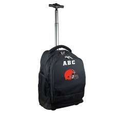 Cleveland Browns MOJO 19 Personalized Premium Wheeled Backpack - Black