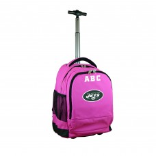 New York Jets MOJO 19 Personalized Premium Wheeled Backpack - Pink