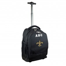 New Orleans Saints MOJO 19 Personalized Premium Wheeled Backpack - Black