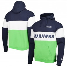 Толстовка Seattle Seahawks New Era Colorblock Current - Neon Green/College Navy