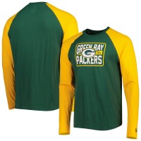 Футболка с длинным рукавом Green Bay Packers New Era Green Current Raglan
