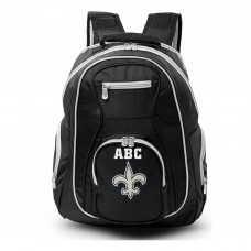 New Orleans Saints MOJO Personalized Premium Color Trim Backpack - Black