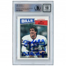 Autographed Buffalo Bills Jim Kelly 1987 Topps #362 Beckett Fanatics Witnessed Authenticated 10 Rookie Card with BILLS MAFIA Inscription