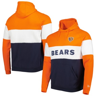 Толстовка Chicago Bears New Era Colorblock Throwback - Navy/Orange