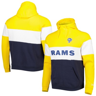 Толстовка Los Angeles Rams New Era Colorblock Throwback - Navy/Gold