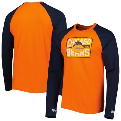 Футболка с длинным рукавом Chicago Bears New Era Throwback Raglan - Orange