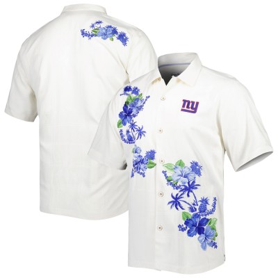 Рубашка с коротким рукавом New York Giants Tommy Bahama Sport Azule Oasis Camp - White