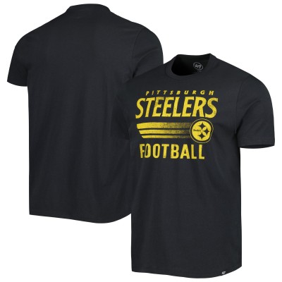 Pittsburgh Steelers 47 Black Wordmark Rider Franklin T-Shirt