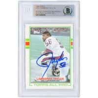Autographed New York Giants Lawrence Taylor 1989 Topps #166 Beckett Fanatics Witnessed Authenticated Card