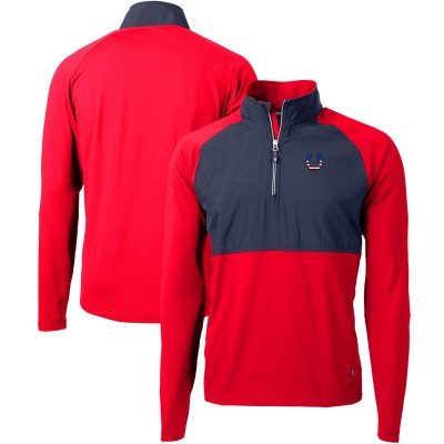 Indianapolis Colts Cutter & Buck Red Adapt Eco Knit Hybrid Recycled Quarter-Zip Pullover Top