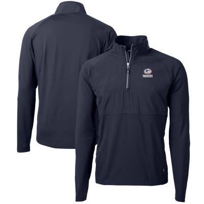Green Bay Packers Cutter & Buck Navy Adapt Eco Knit Hybrid Recycled Quarter-Zip Pullover Top