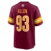 Игровая джерси Jonathan Allen Washington Commanders Nike - Burgundy