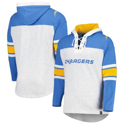 Толстовка Los Angeles Chargers 47 Gridiron Lace-Up - Heather Gray