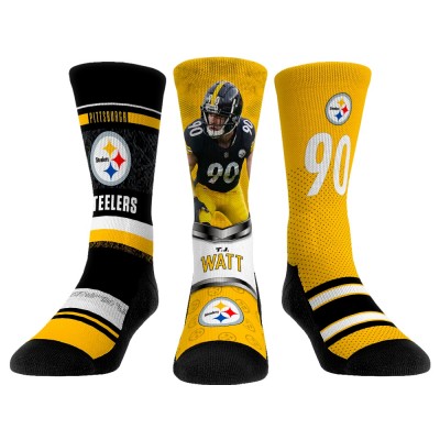 Три пары носков T.J. Watt Pittsburgh Steelers Rock Em Socks