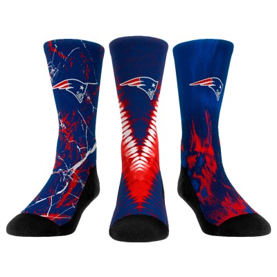 Unisex New England Patriots Rock Em Socks 3-Pack Crew Socks Set